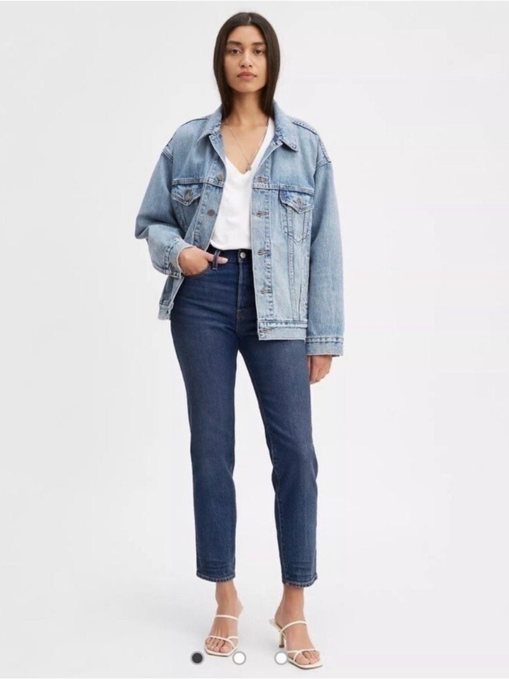 Levis Wedgie Lifes Work jeans Icon fit ankle dark wash 26in womens Denim